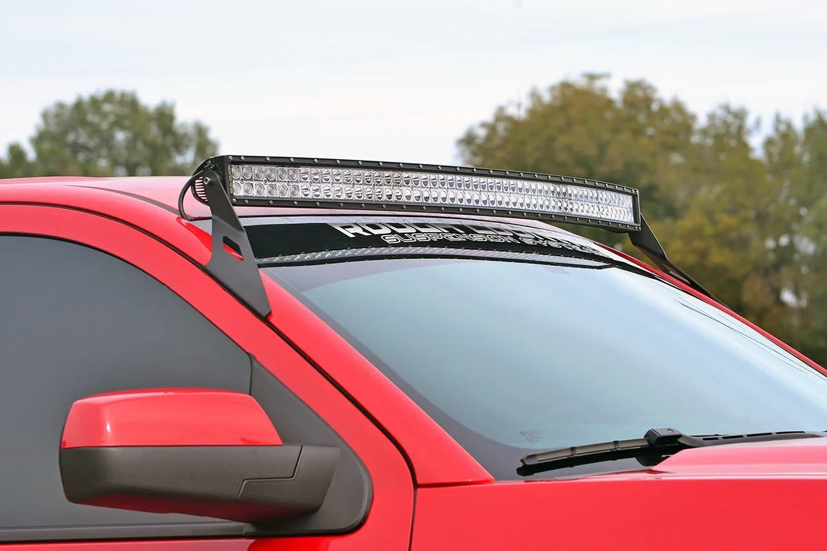 Fits Chevy 2500HD (15-19) LED Light Mount Upper Windshield 54_ Curved 70514A